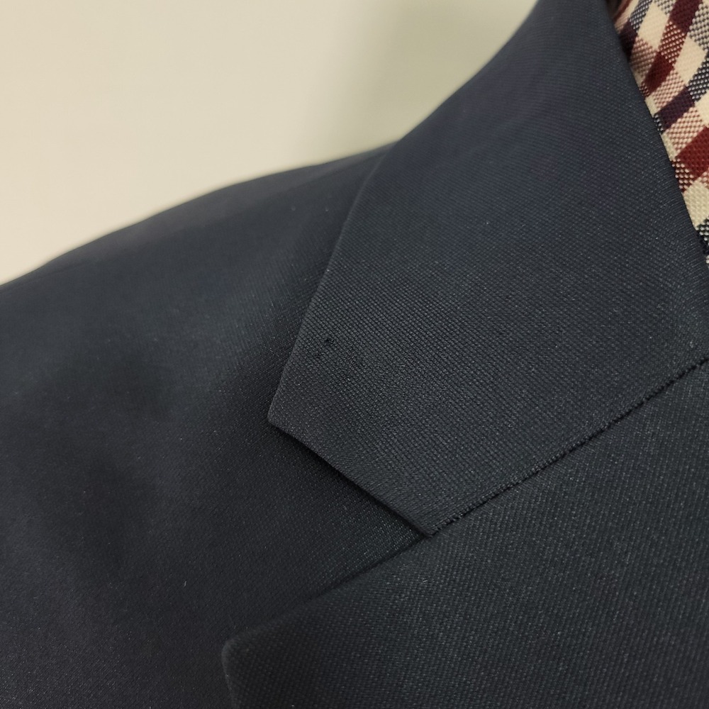 Haggar Men's Active Series Blazer Navy Blue Polyester Two Button 38R Tailored - Picture 11 of 16